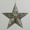 Metall Stern zum Hängen, antique-gold,  
Stern 40cm 
Total 80cm