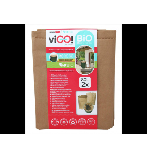 VIGO Bio Papier Müllbeutel 4x 80 Litter kompostierbare Beutel Tüte