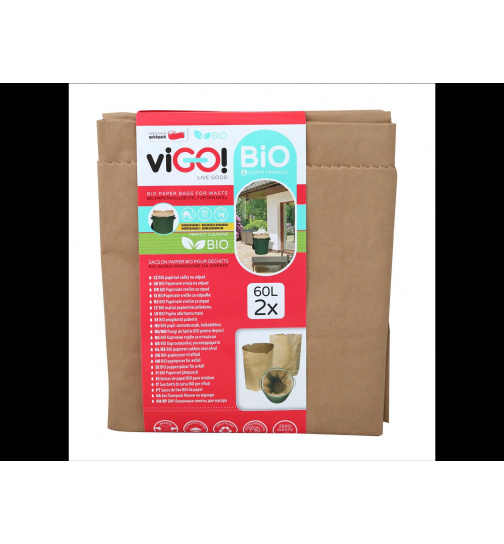 VIGO Bio Papier Müllbeutel 6x 60 Litter kompostierbare Beutel Tüte.