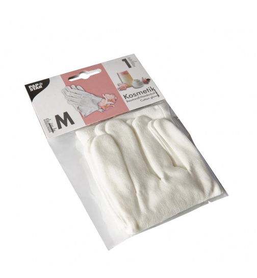 24 x  PAPSTAR Baumwollhandschuhe, Handschuhe weiss Größe M entspricht 9