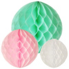 3 x Wabenball Pastelfarbe weiß, mint, rosa 20 cm, 25 cm, 35 cm Wabenbälle, Deko, Party, Hochzeit