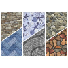 Weichschaummatte.Schaummatte, Antirutsch, Badematte, Badvorleger, Meterware Breite 65 cm Steine bunt 255a ca, 0,65 m x 4 m