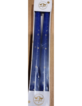 24 x blaue Kerzen  Wehnachts.-Tafelkerzen Leuchterkerzen Stabkerzen 26 cm