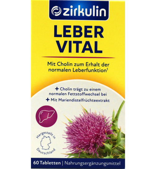 ZIRKULIN Leber-Vital mit Cholin und Mariendistelfrüchteextrakt  60 Dragee