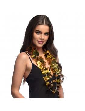2x Hawaii Kette gold, Blumenkranz Party, Accessoire, Feier