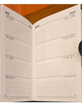 Taschenkalender 2026, Kalender Office 2026, Terminplaner Glattleder-Optik, Organizer 2026