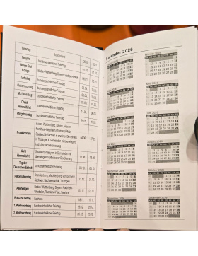 Taschenkalender 2026, Kalender Office 2026, Terminplaner Glattleder-Optik, Organizer 2026