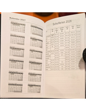 Taschenkalender 2026, Kalender Office 2026, Terminplaner Glattleder-Optik, Organizer 2026