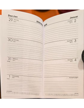 Taschenkalender 2026, Kalender Office 2026, Terminplaner Glattleder-Optik, Organizer 2026