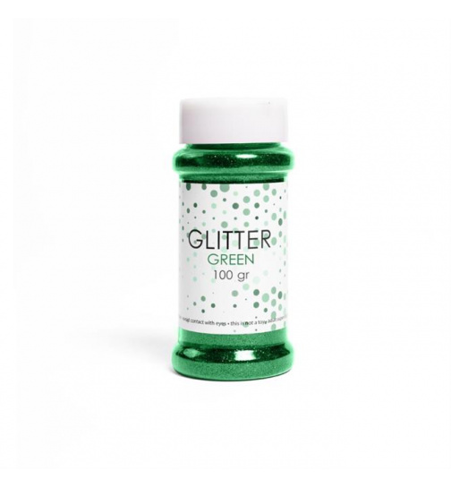 Glitter Grün 100 g, Feiner Deko Glitter für Basteln & Party, Glitter für Ballons