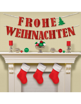 Letter Banner Frohe Weihnachten 365x18 cm – Papier...