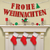 Letter Banner Frohe Weihnachten 365x18 cm – Papier Girlande Weihnachtsdeko