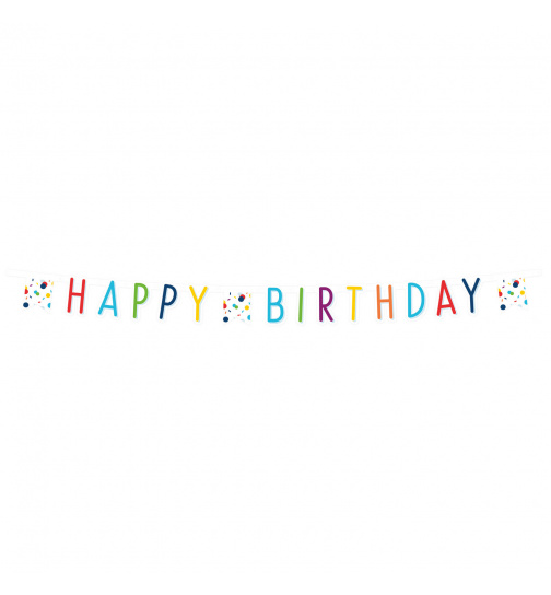 Konfetti Birthday 18Letter Banner C0x13,8 cm, Bunte Papier Girlande Partydeko