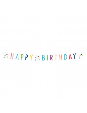 Konfetti Birthday 18Letter Banner C0x13,8 cm, Bunte...