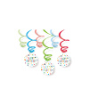 6 Deko-Spiralen Confetti Birthday 80 cm  Happy Birthday Partydeko Folie/Papier