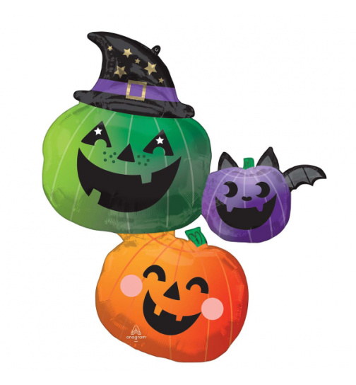 Fun & Spooky Kürbis Folien Ballon  Halloween Deko  Partydeko Heliumballon