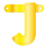 Banner-Girlande Buchstabe J Gelb