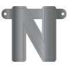 Banner-Girlande Buchstabe N Silber Metallic