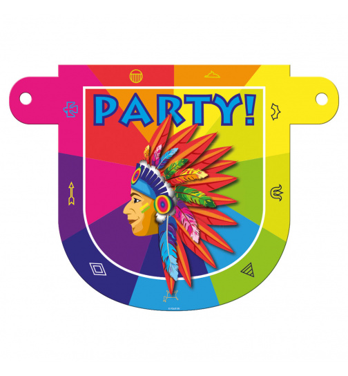 Banner-Girlande Zeichen Indianer-Party