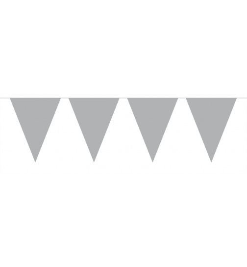Mini-Wimpelkette Silber - 3 Meter