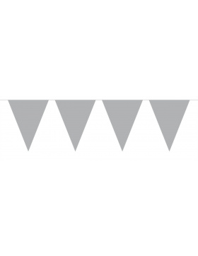 Mini-Wimpelkette Silber - 3 Meter