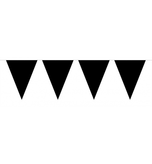 Mini-Wimpelkette Schwarz - 3 Meter