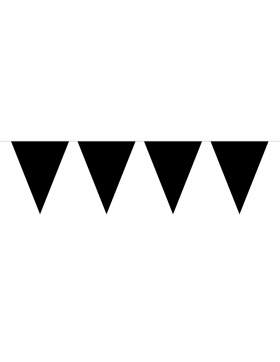 Mini-Wimpelkette Schwarz - 3 Meter