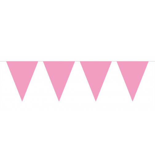 Mini-Wimpelkette Rosa - 3 Meter