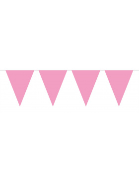 Mini-Wimpelkette Rosa - 3 Meter