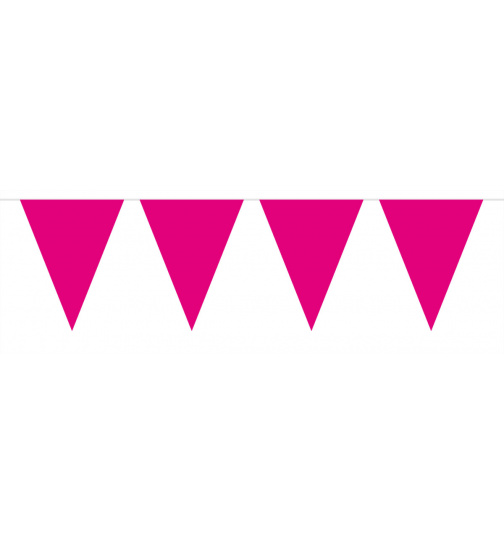 Mini-Wimpelkette Magenta - 3 Meter