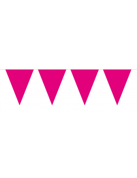 Mini-Wimpelkette Magenta - 3 Meter