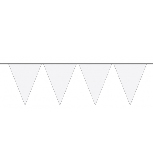 Mini-Wimpelkette Weiß - 3 Meter