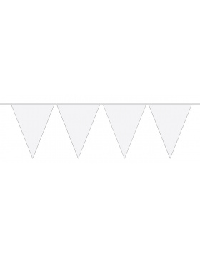 Mini-Wimpelkette Weiß - 3 Meter