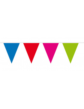 Mini-Wimpelkette verschiedene Farben - 3 Meter