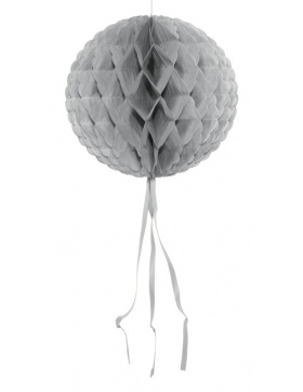 Wabenfächerdeko Rund Silber - 30 cm