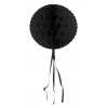 Wabenfächerdeko Rund Schwarz - 30 cm