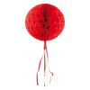 Wabenfächerdeko Rund Rot - 30 cm