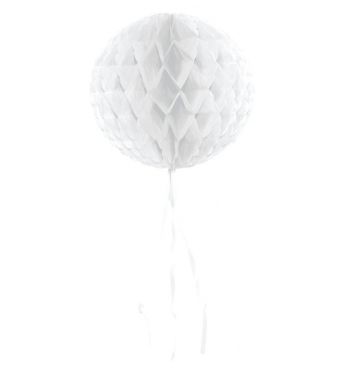 Wabenfächerdeko Rund Weiß - 30 cm