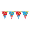 80. Geburtstag Mini-Wimpelkette Bunt - 3 Meter
