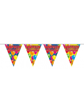 Geburtstagsgirlande Happy Birthday (NL) mit Ballons - 10...