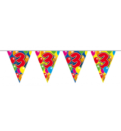 3. Geburtstag Girlande mit Ballons - 10 Meter