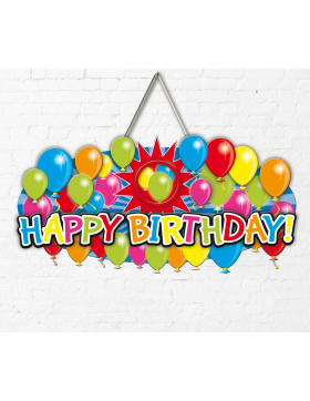 Türschild 3D Ballons Geburtstag Happy Birthday