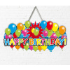 Türschild 3D Ballons Geburtstag Happy Birthday