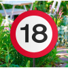 18. Geburtstag Gartenstecker Verkehrsschild - 26x52 cm
