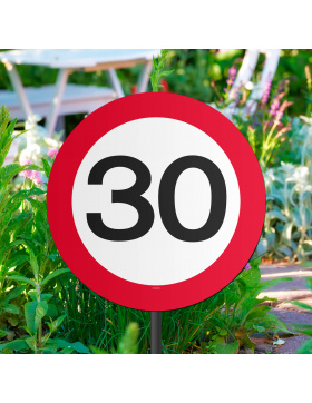 30. Geburtstag Gartenstecker Verkehrsschild - 26x52 cm