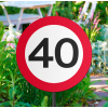 40. Geburtstag Gartenstecker Verkehrsschild - 26x52 cm