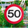 50. Geburtstag Gartenstecker Verkehrsschild - 26x52 cm