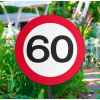 60. Geburtstag Gartenstecker Verkehrsschild - 26x52 cm