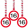 16. Geburtstag Hängedeko Verkehrsschild - 3 Stück