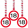 18. Geburtstag Hängedeko Verkehrsschild - 3 Stück